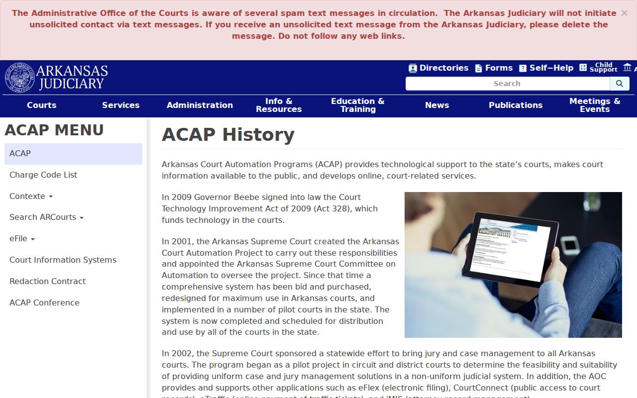 Calhoun County case lookup and Arkansas court automation programs