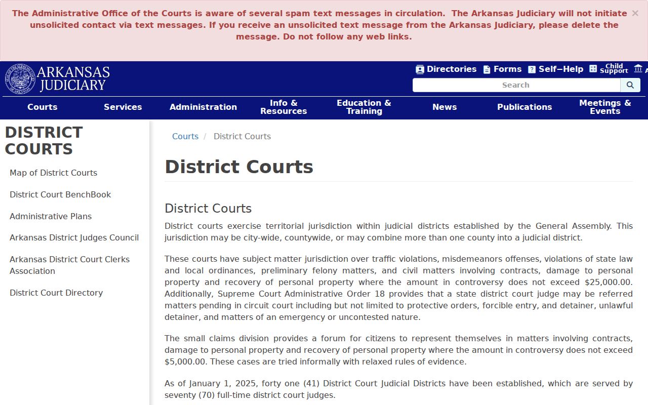 Calhoun County civil docket District Court source
