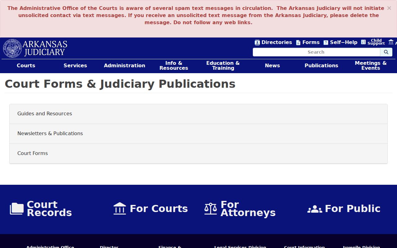 Calhoun County civil docket forms and publications source