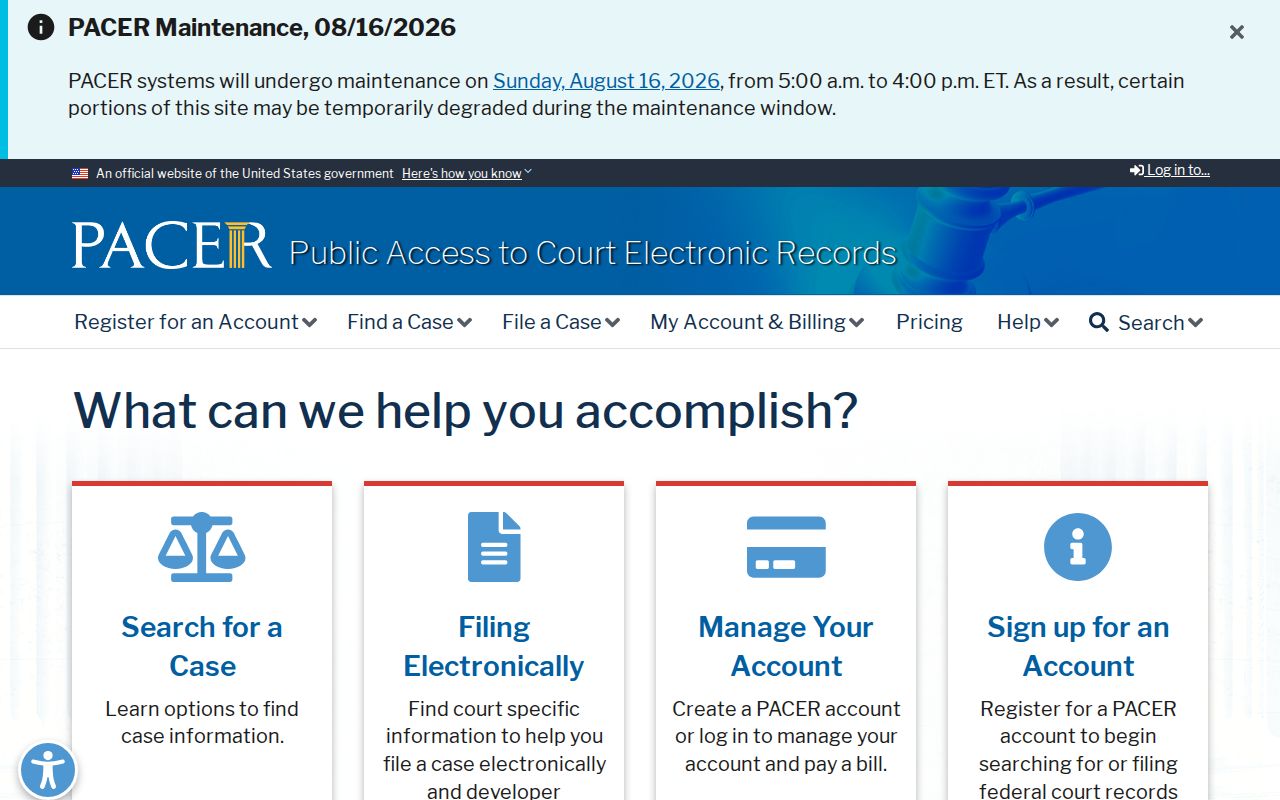 Calhoun County court record search comparison with federal PACER