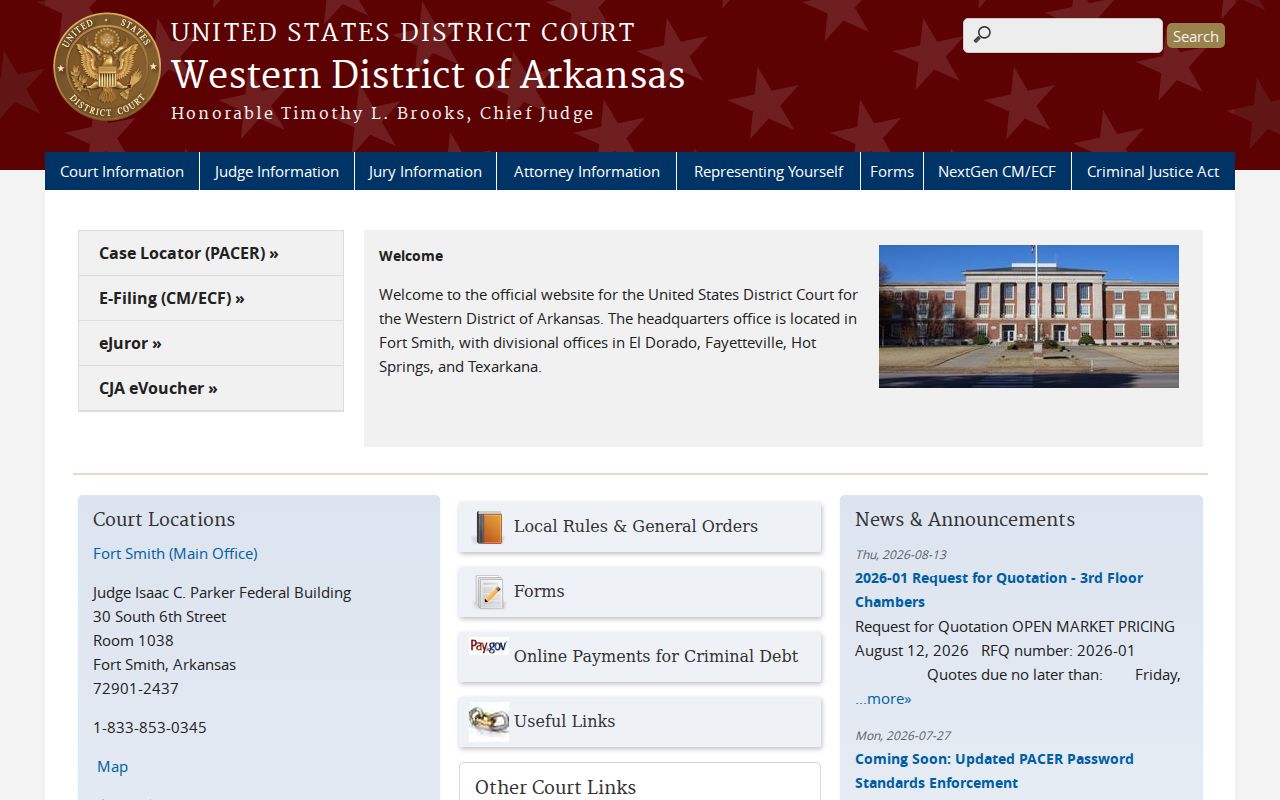 Calhoun County court records and Western District of Arkansas