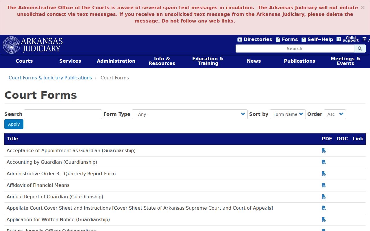 Calhoun County criminal docket court forms source
