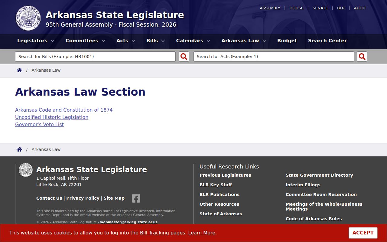 Calhoun County criminal docket Arkansas Code source