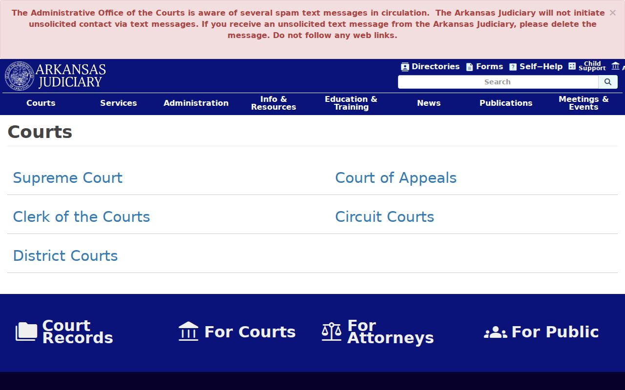 Arkansas court hierarchy for Calhoun County court dockets