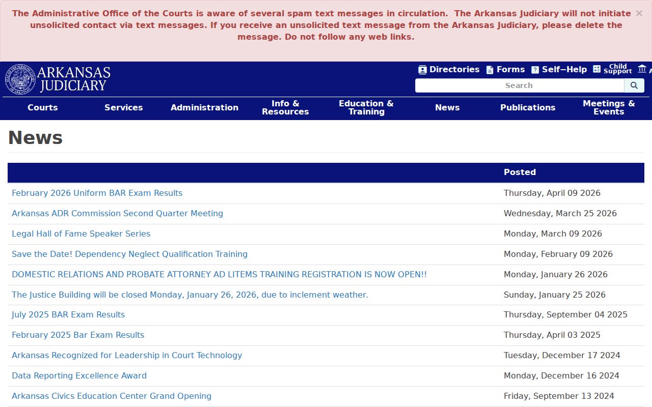 Arkansas court technology news for Calhoun County court dockets