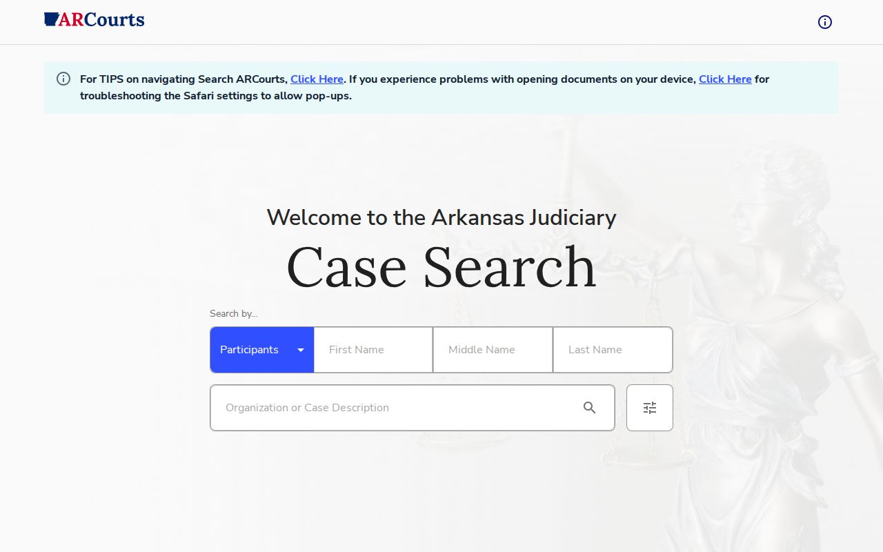 Calhoun County court docket search on Search ARCourts