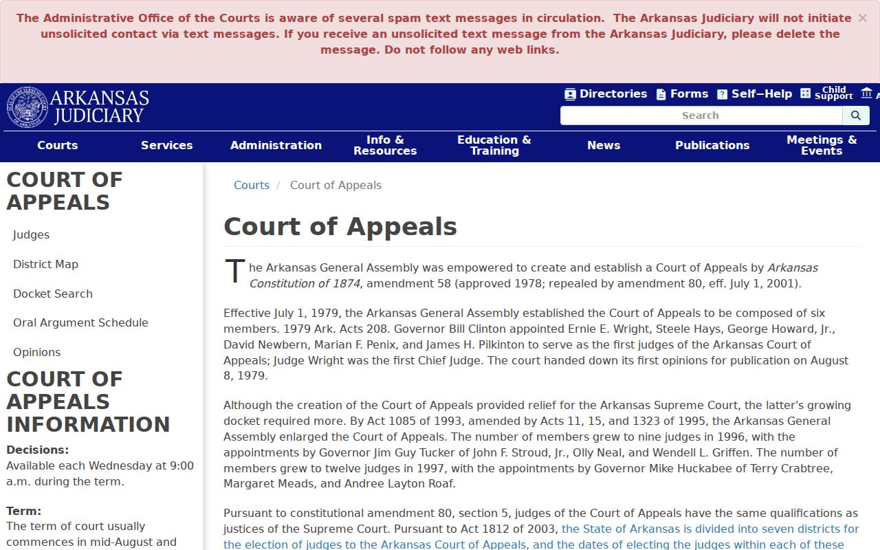 Calhoun County traffic court records within the Arkansas Court of Appeals system